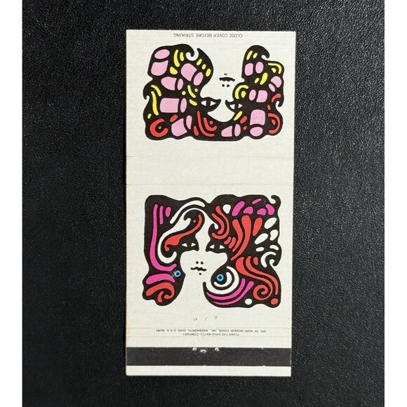 Unstruck 1969 Psychedelic Art Matchbook Lot of 4 Ohio Match Co Pop Art Designs - Picture 2 of 15